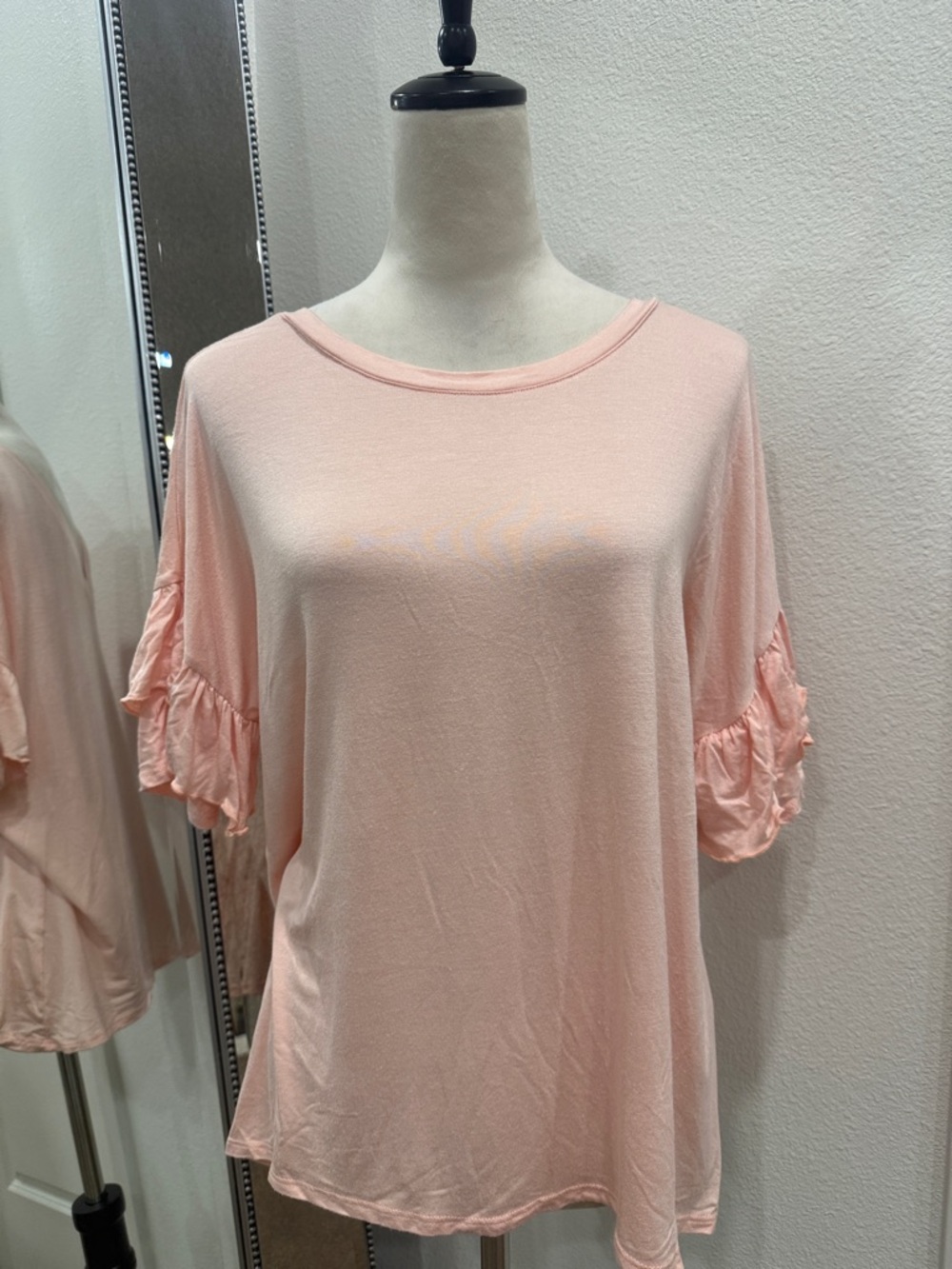 Chelsea28 Soft Blush Ruffle Sleeve Tee NWT